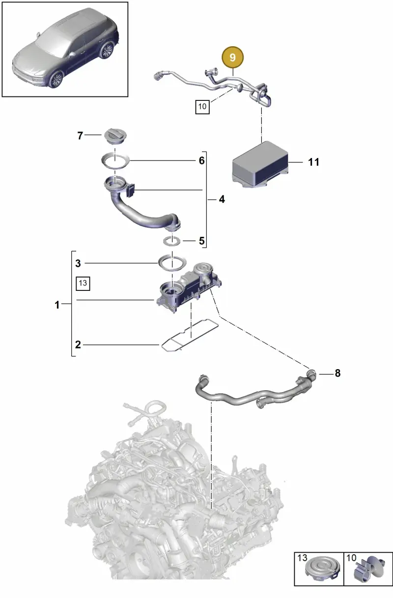 PAC103217E Porsche Breather Line