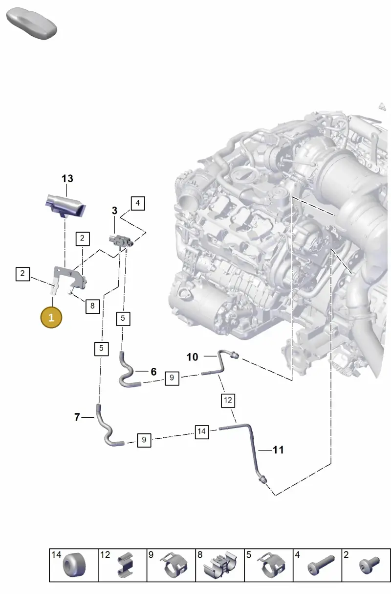 PAC103941 Porsche Bracket for Differential Pressure Sensor