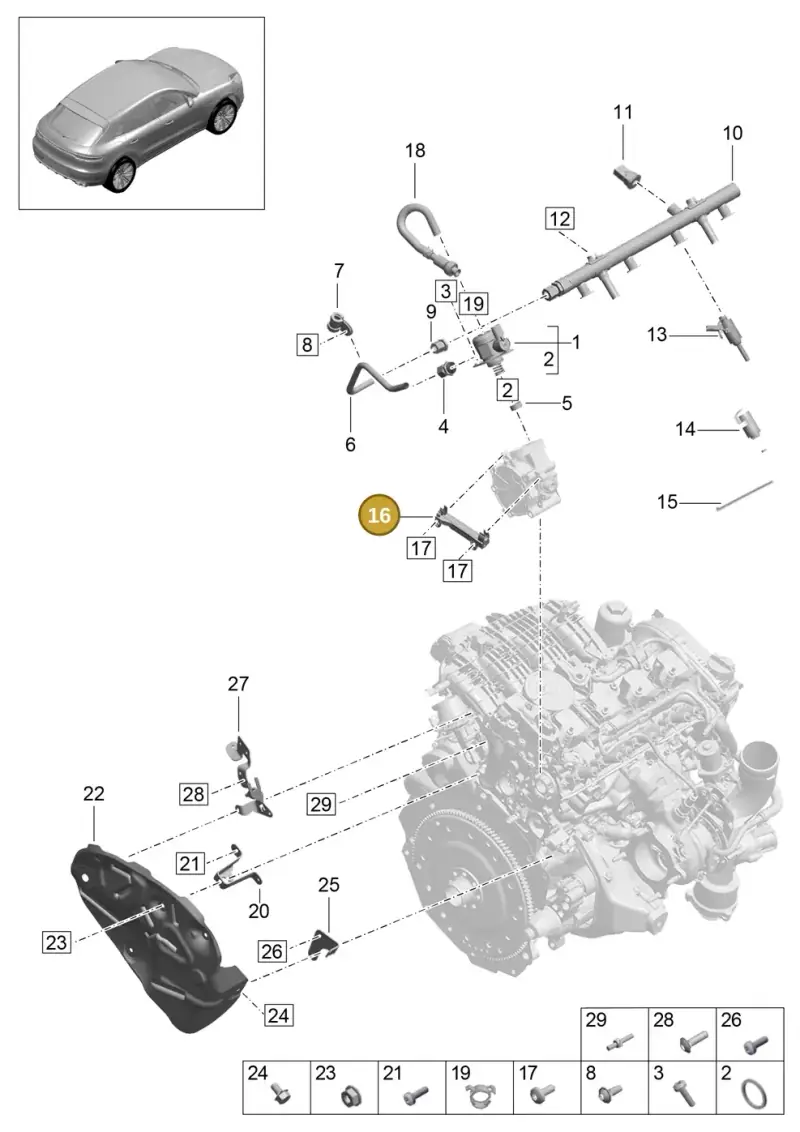 PAC133689 Porsche Retainer for Fuel Line