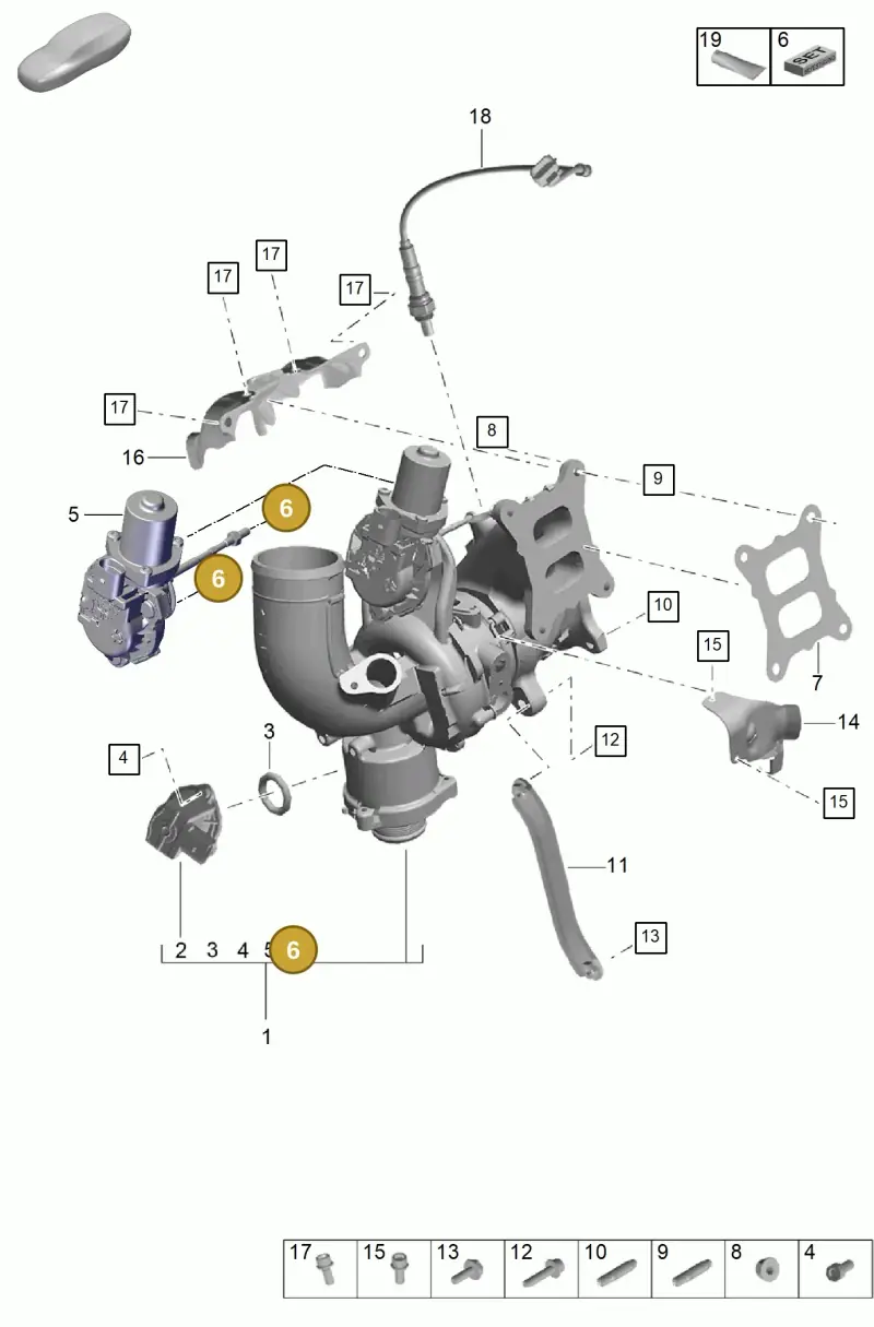 PAC198129 Porsche 1 Set Attachment Parts