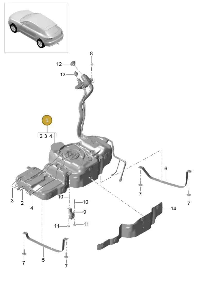 PAC201060B Porsche Fuel Tank with Attachments