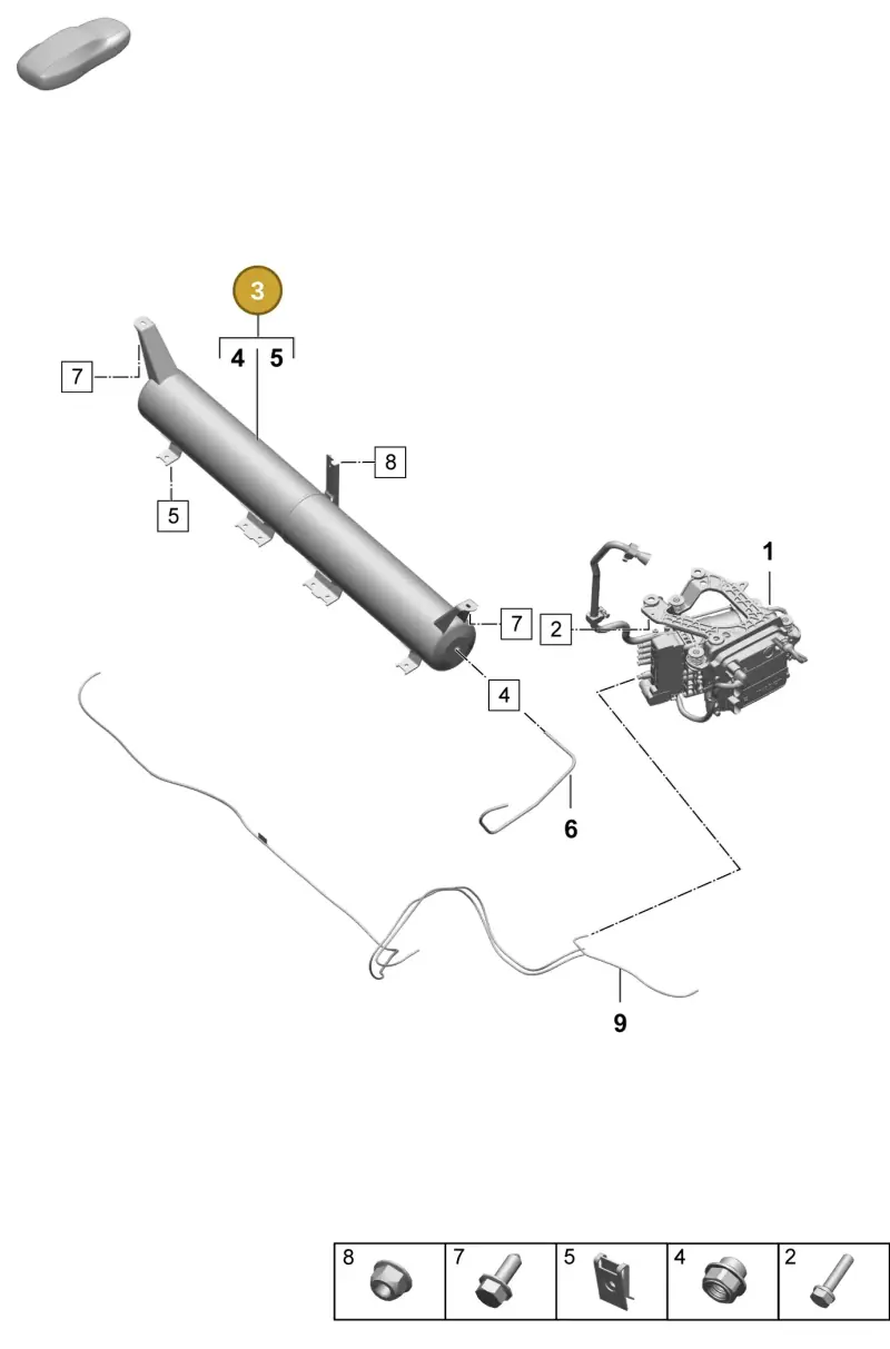 PAC616203A Porsche Pressure Accumulator