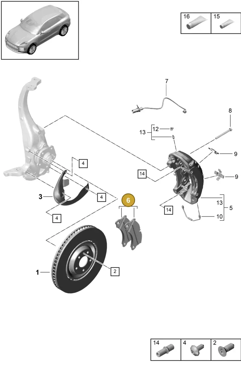 PAC698151 Porsche 1 Set of Brake Pads for Disk Brake