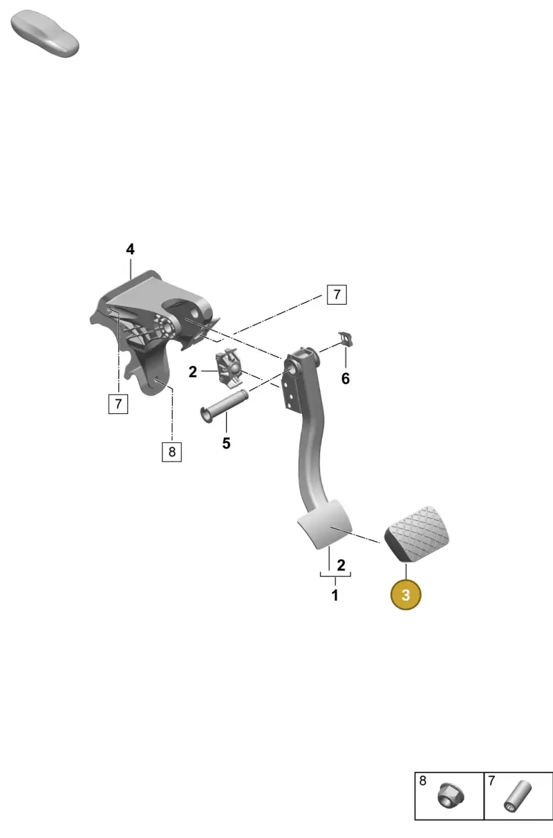 PAC723173A Porsche Cap for Foot Brake Pedal