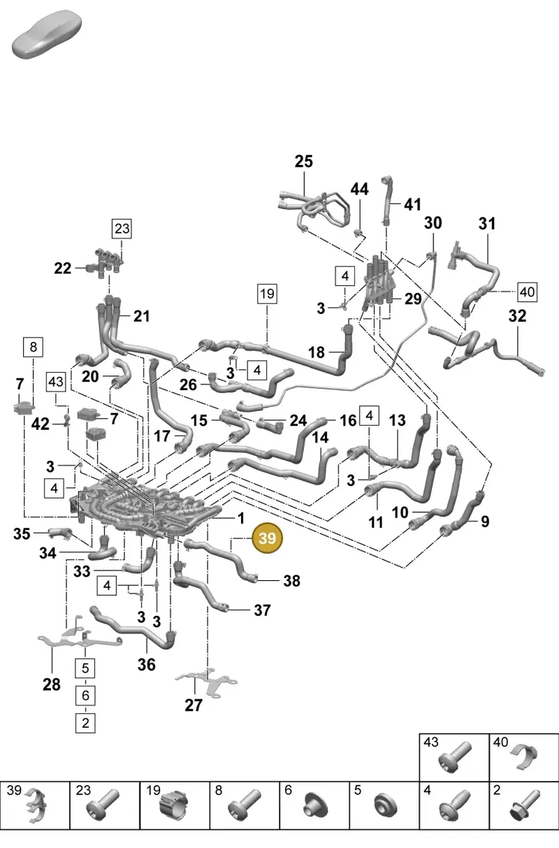 PAD121079 Porsche Hose Bracket