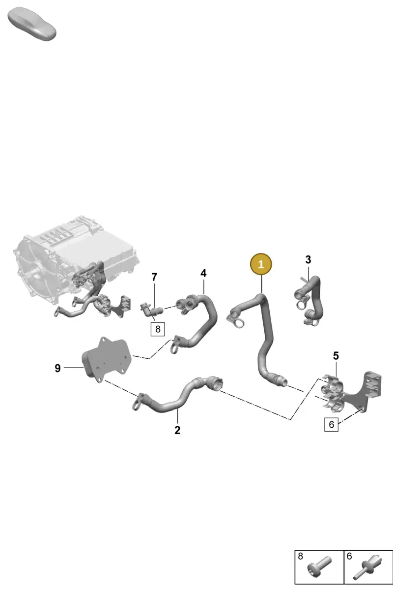 PAD121109A Porsche Coolant Hose