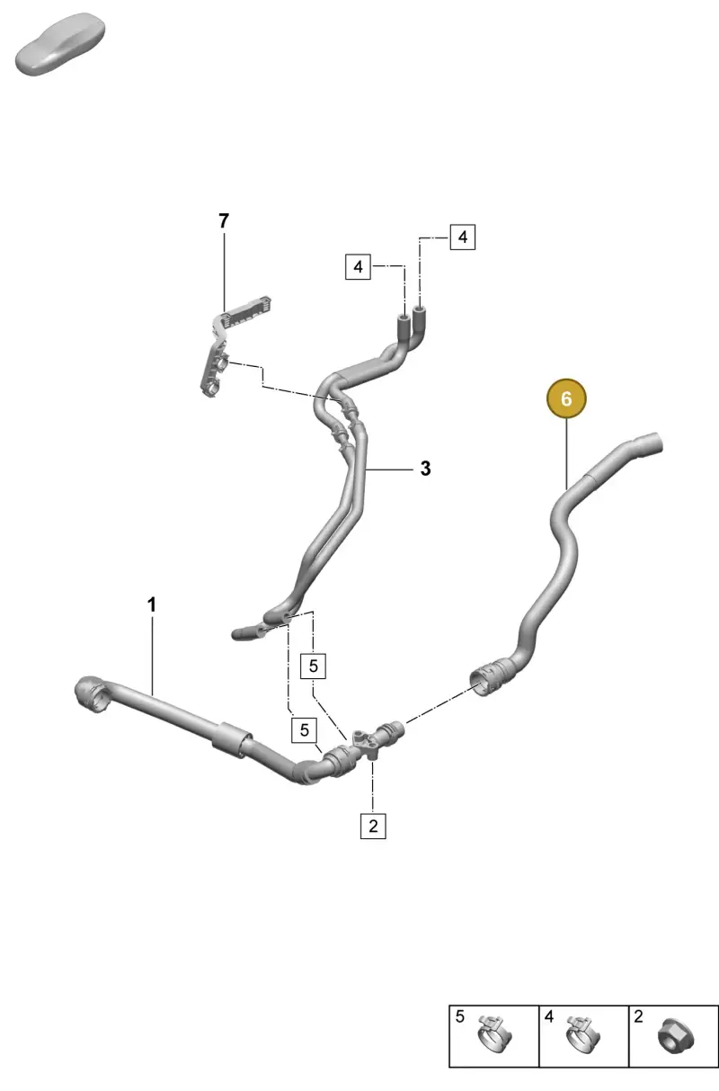 PAD121130A Porsche Coolant Hose