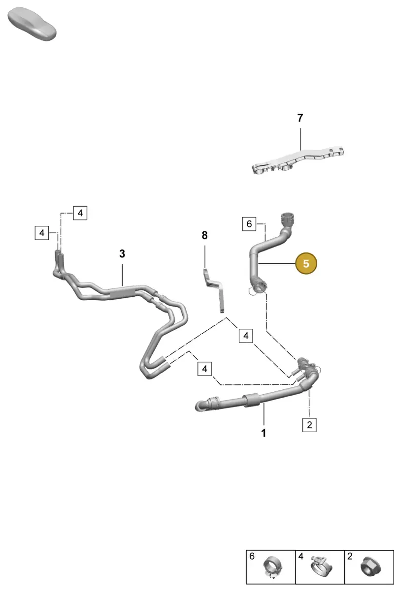 PAD121130 Porsche Coolant Hose