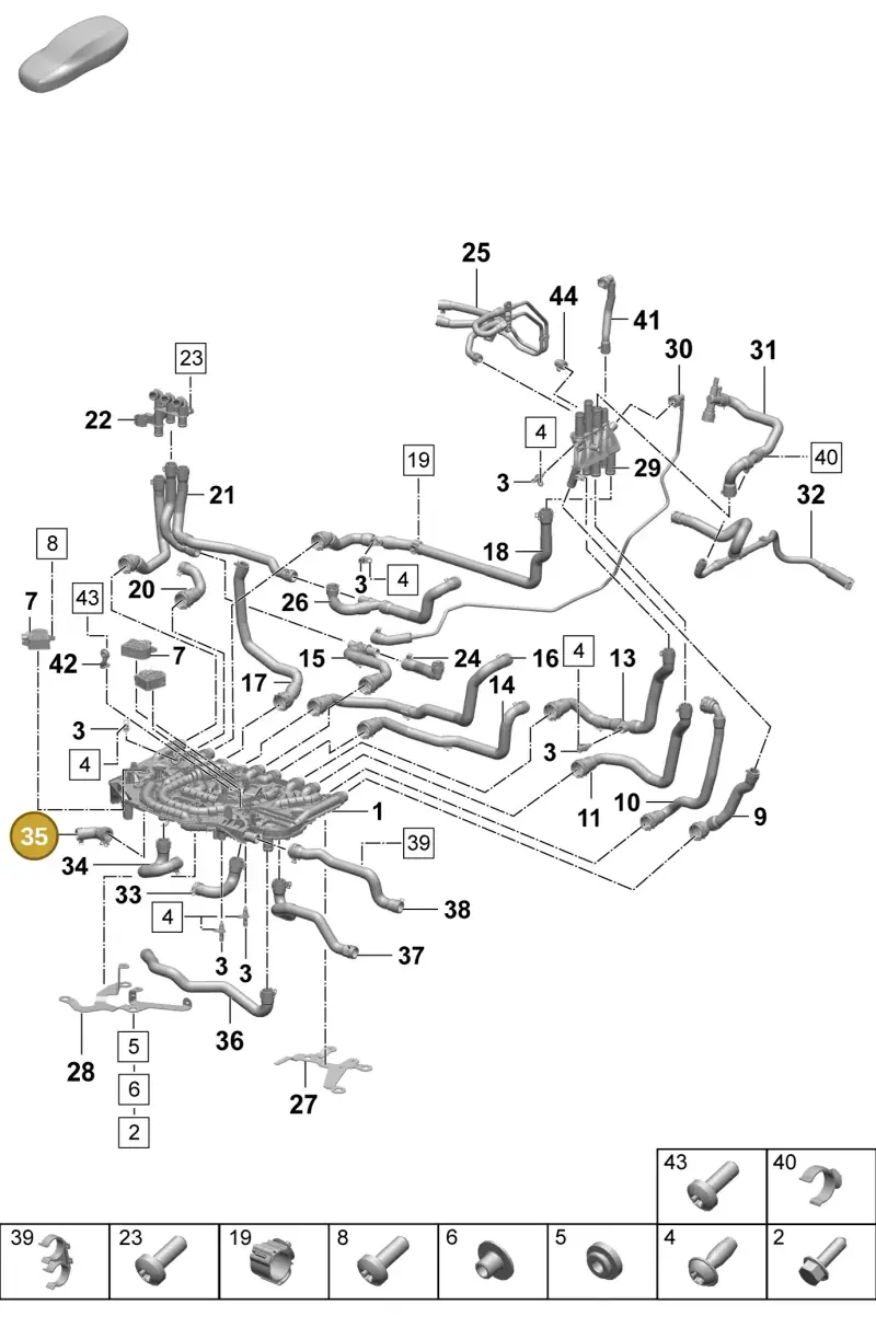 PAD121641 Porsche Coolant Hose