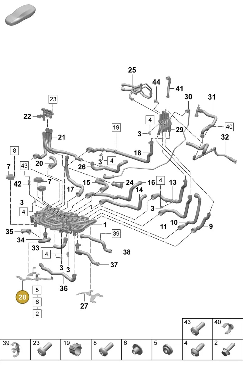 PAD121660A Porsche Bracket for Coolant Pipe