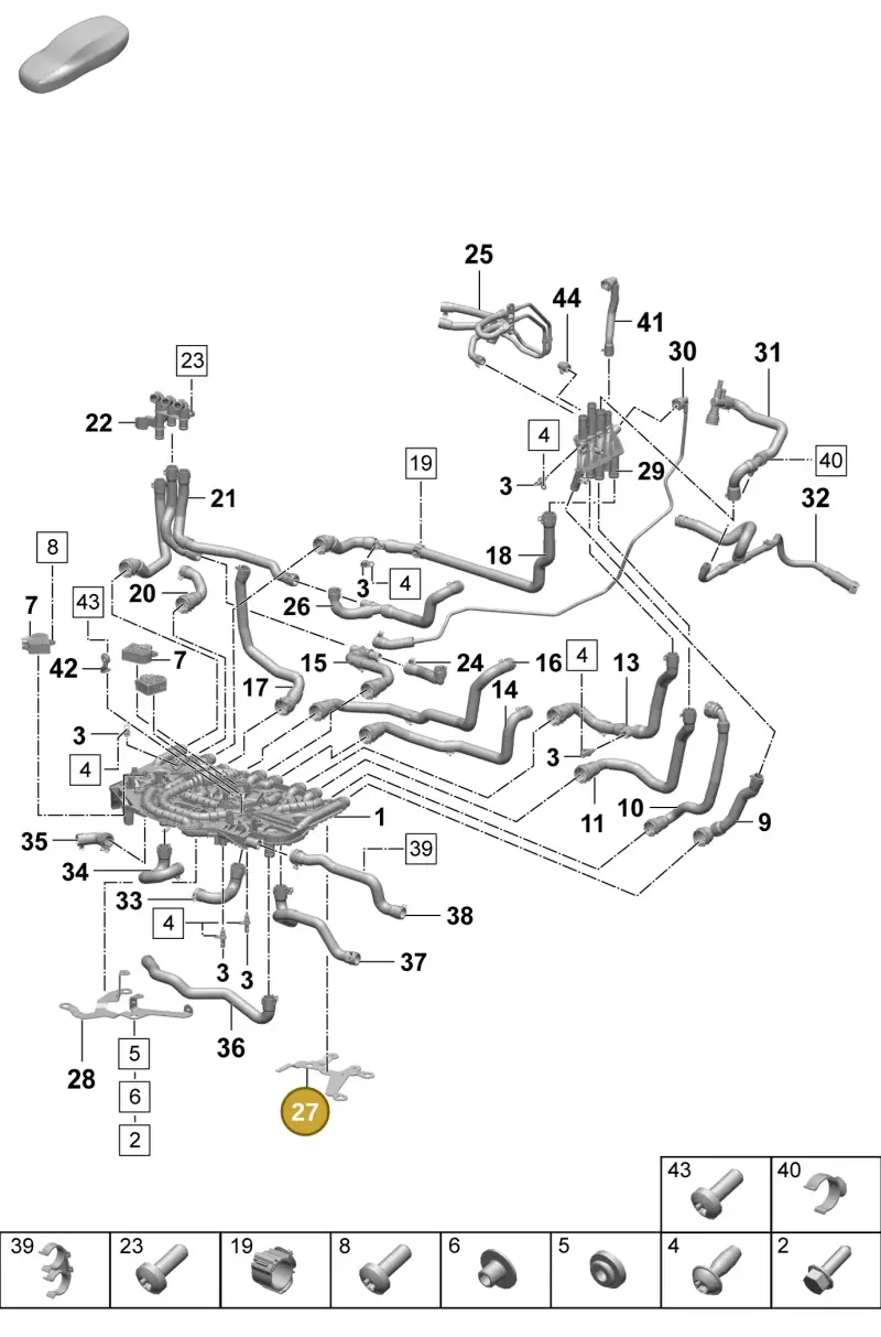 PAD121660 Porsche Bracket for Coolant Pipe