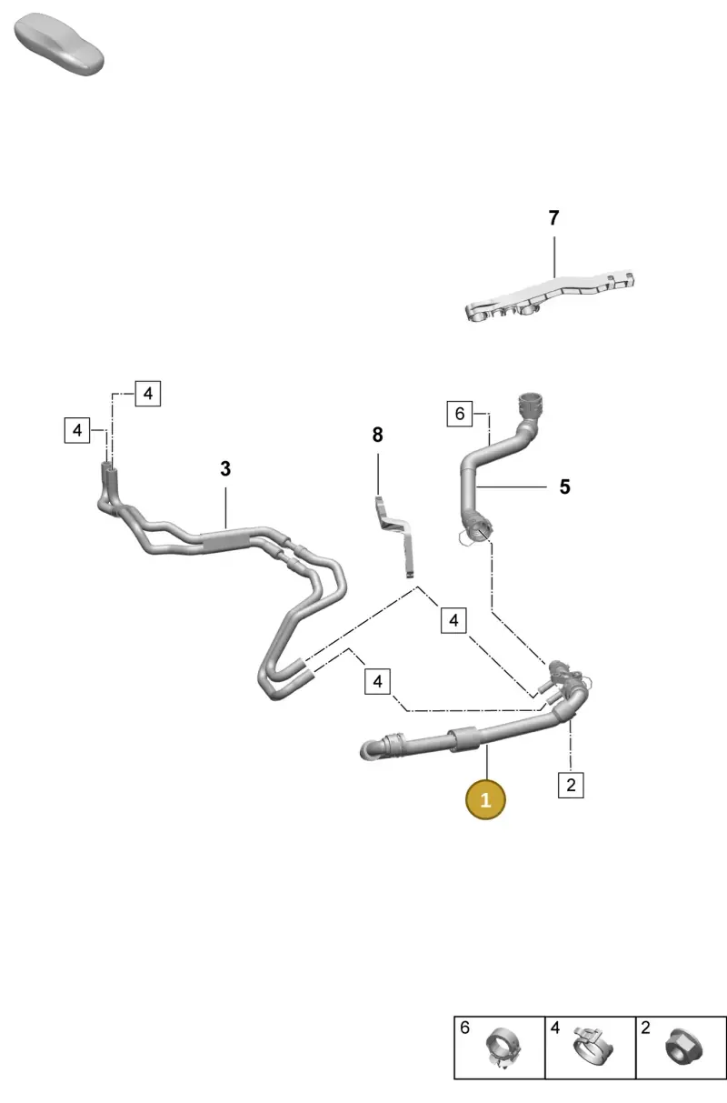 PAD122157D Porsche Coolant Hose