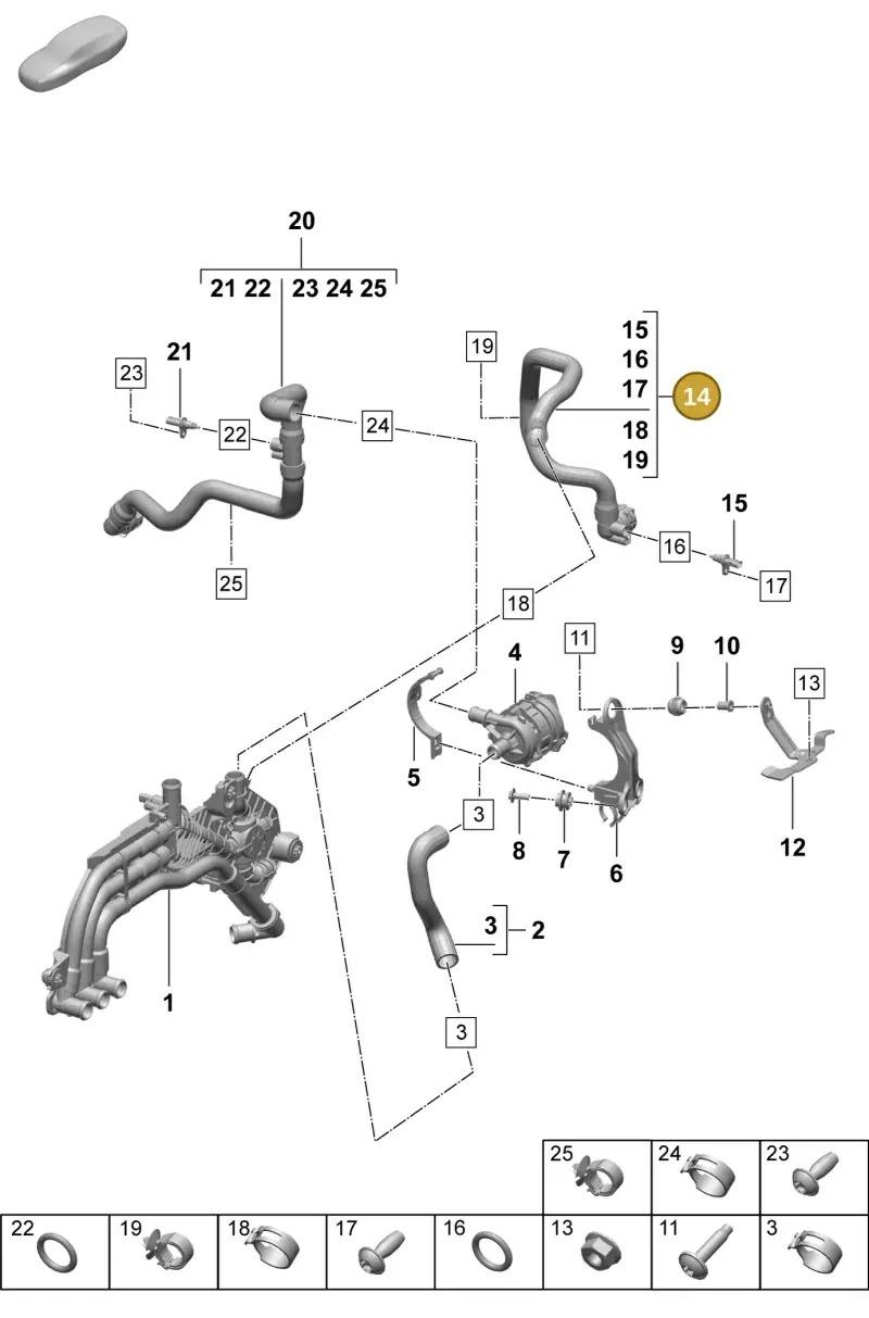 PAD122449A Porsche Coolant Hose