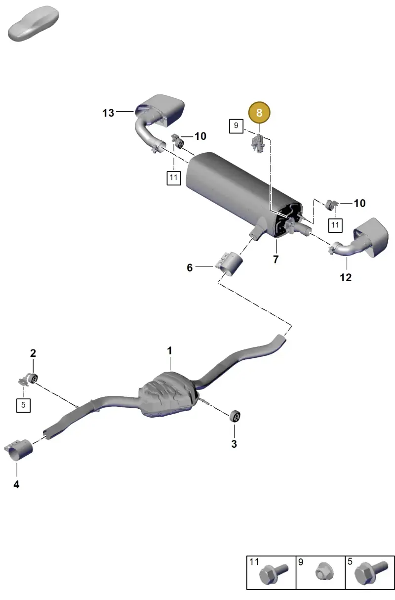 PAD133246 Porsche Servomotor for Exhaust Flap
