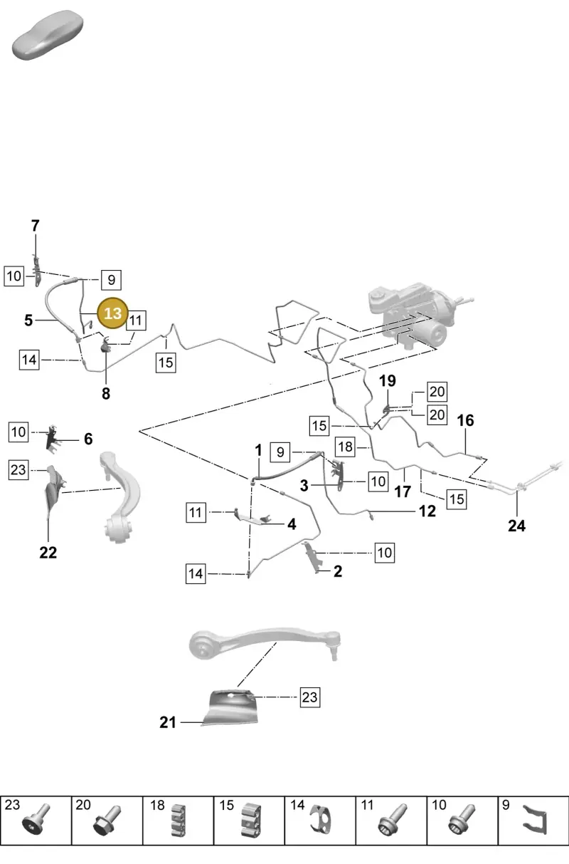 PAD614744 Porsche Brake Line