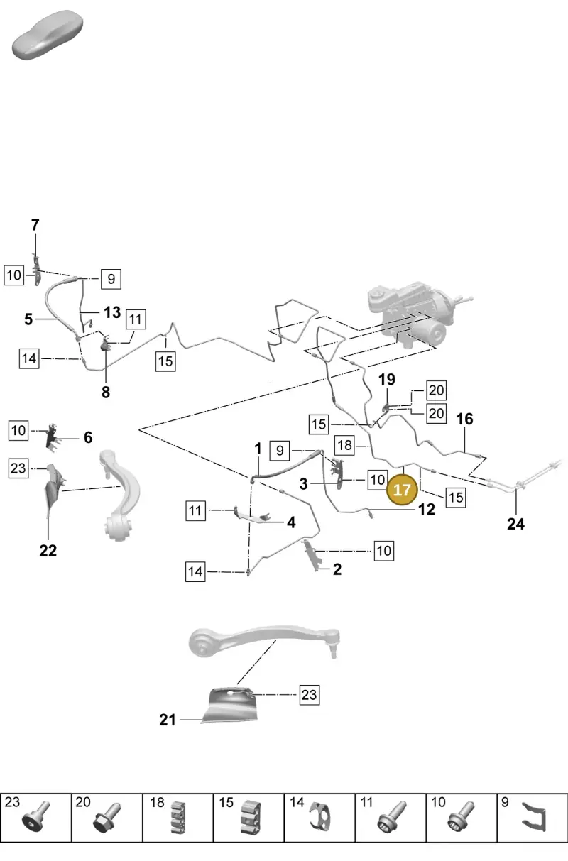 PAD614746 Porsche Brake Line