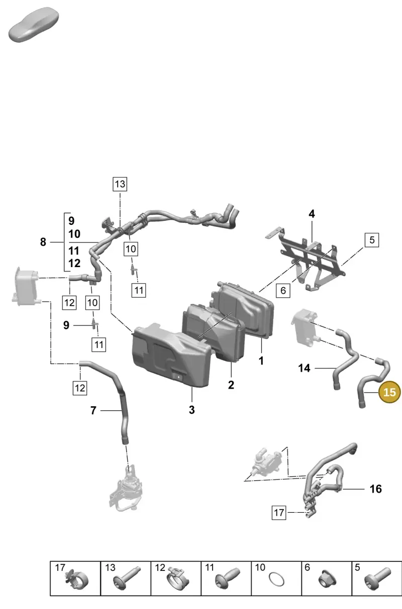 PAD815572 Porsche Heating Hose