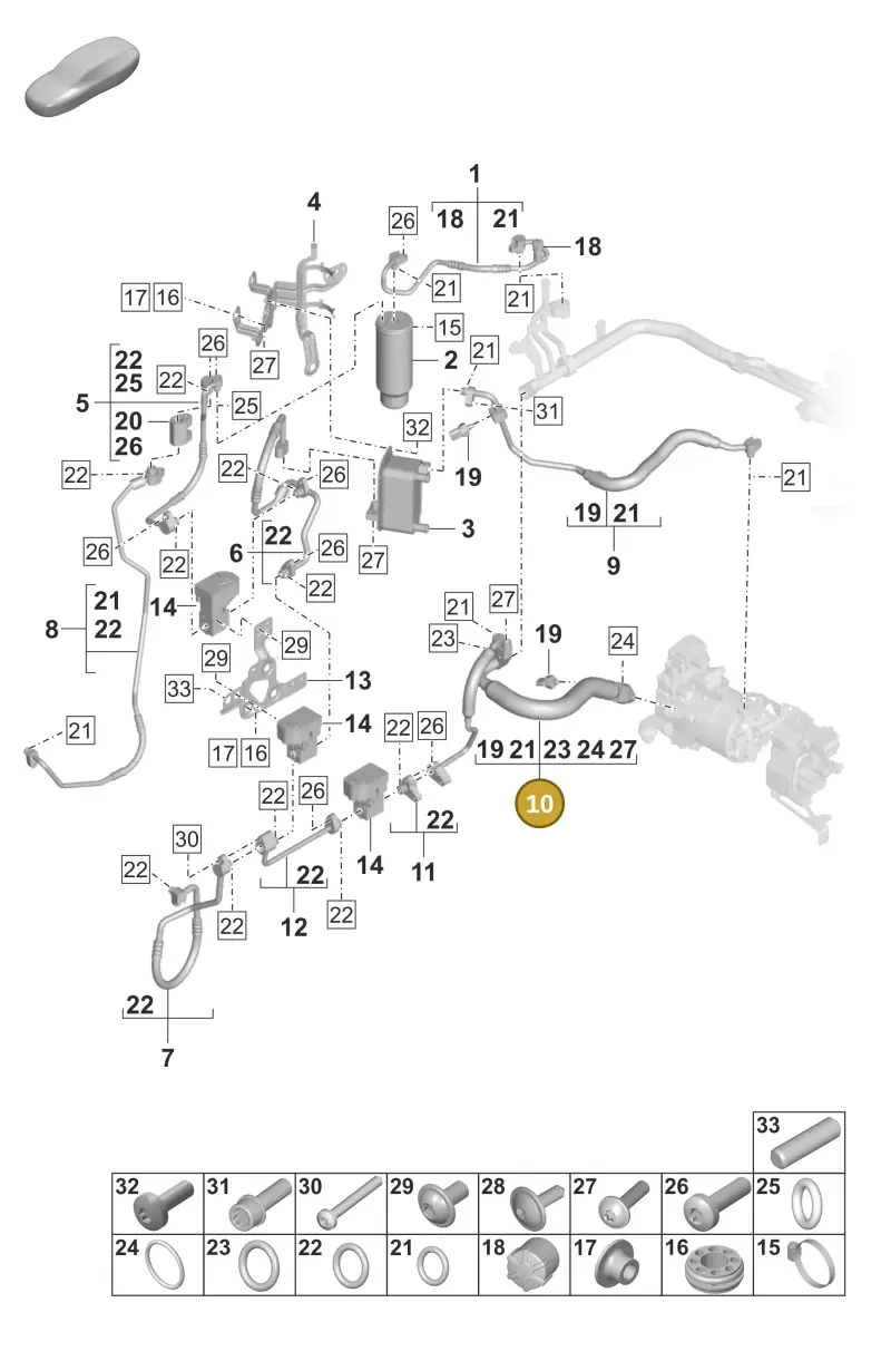 PAD816198 Porsche Suction Line