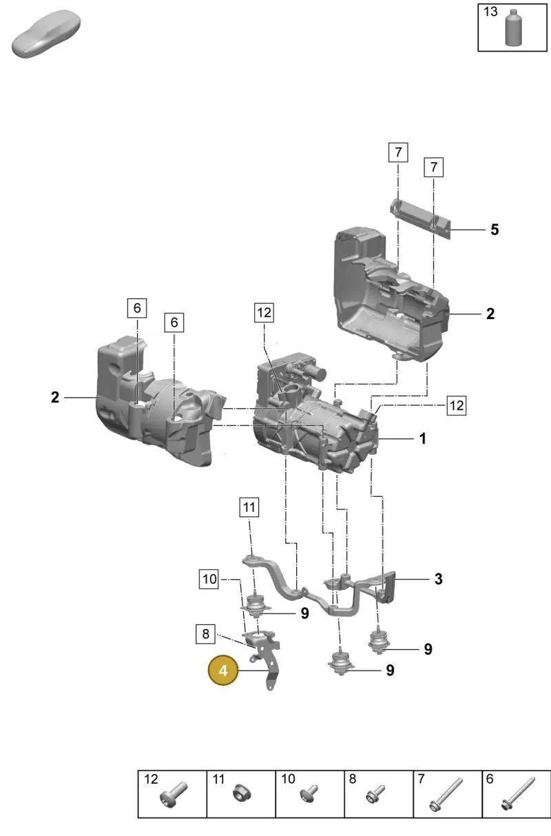 PAD816570 Porsche Bracket