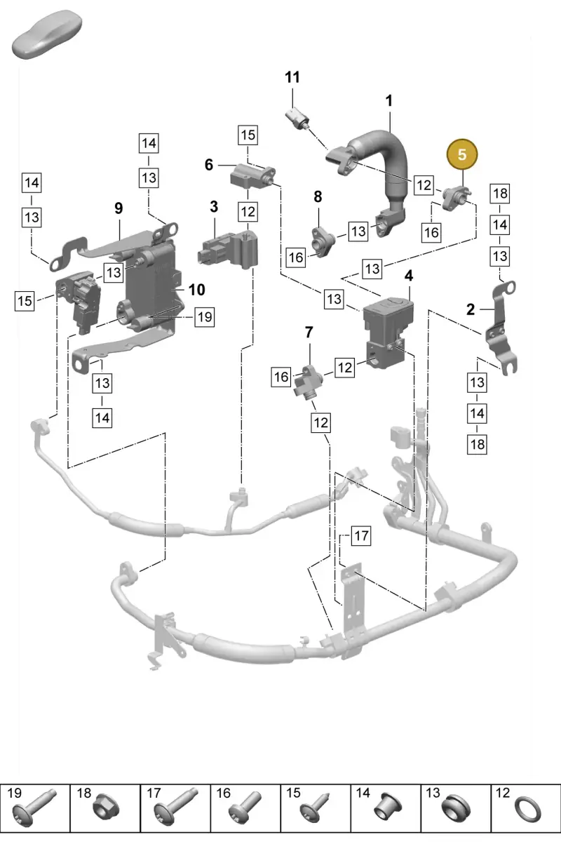 PAD816724A Porsche Refrigerant Line