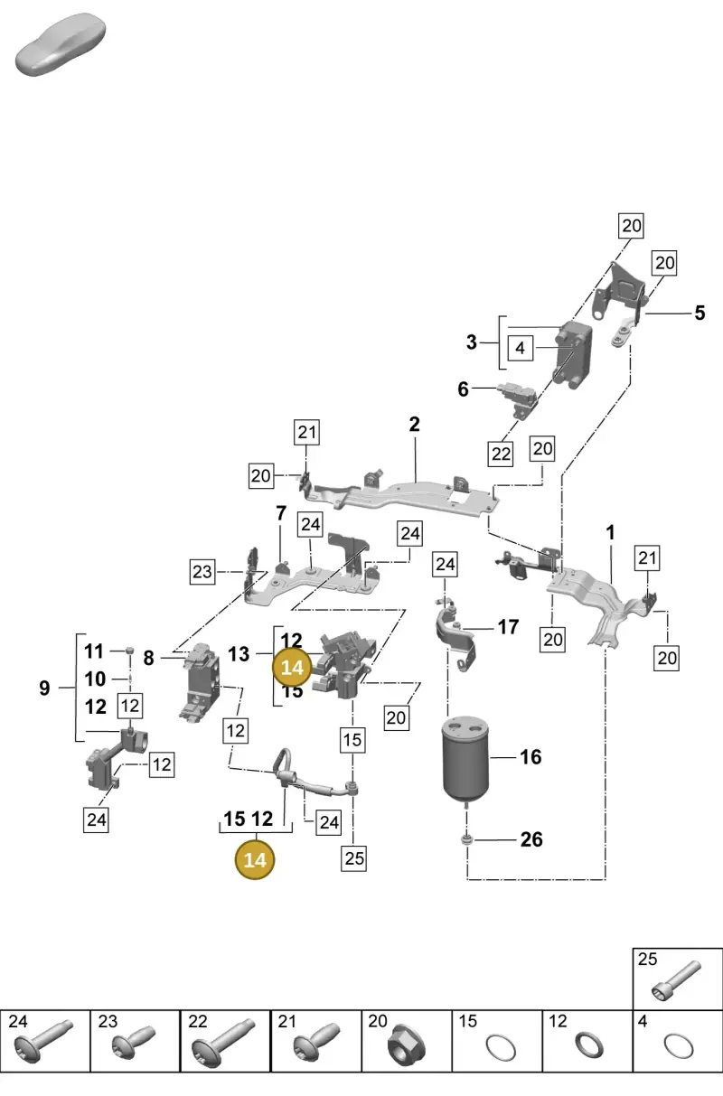 PAD816730 Porsche Refrigerant Line