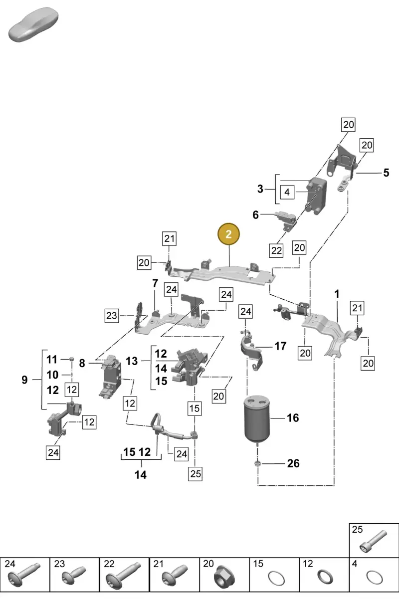 PAD820195A Porsche Bracket