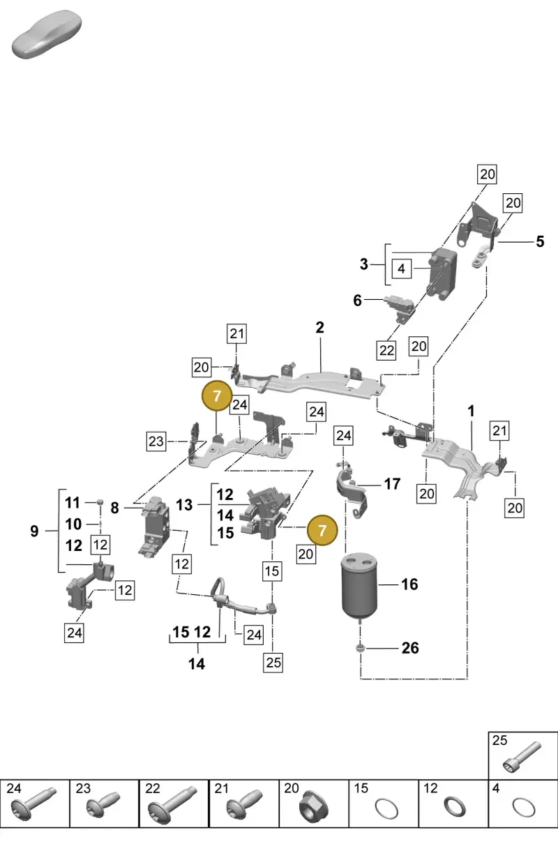 PAD820196A Porsche Bracket