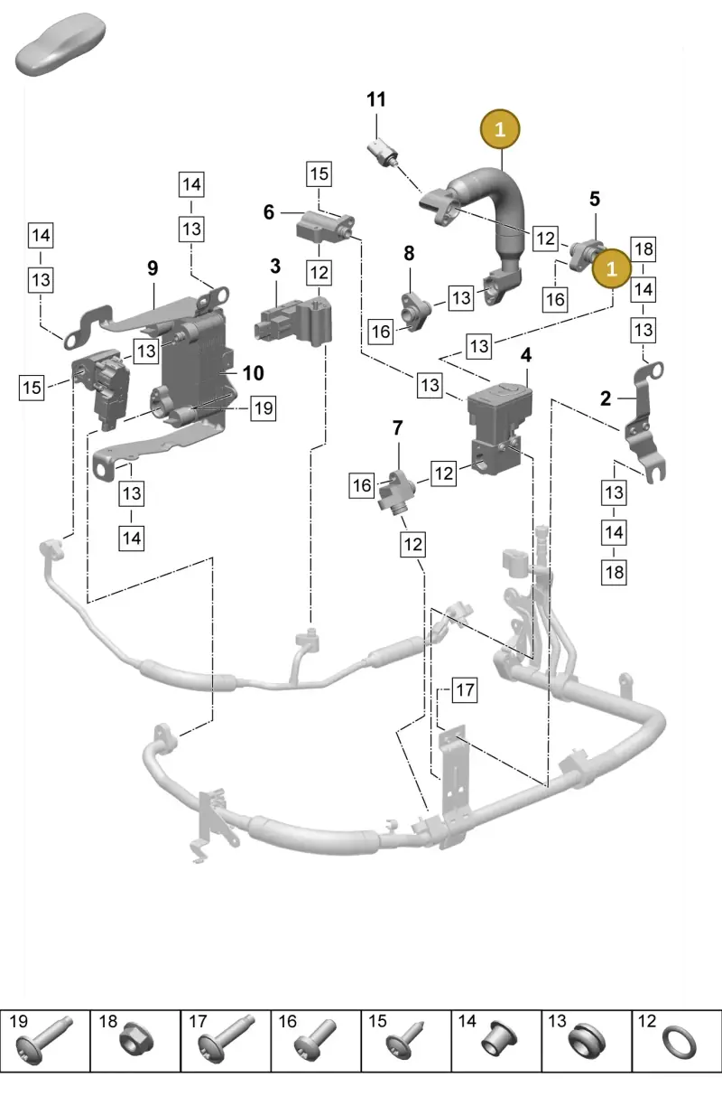 PAD820726 Porsche Refrigerant Line