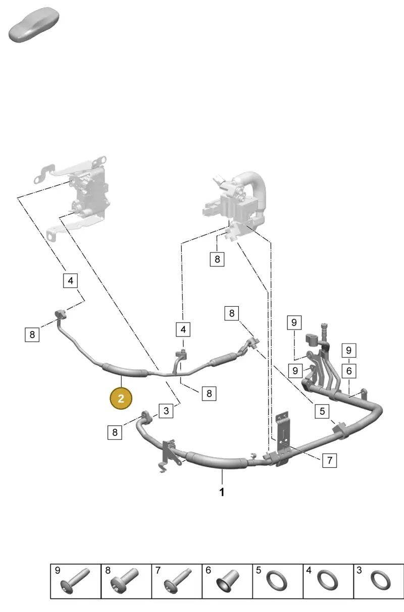 PAD820750 Porsche Refrigerant Line