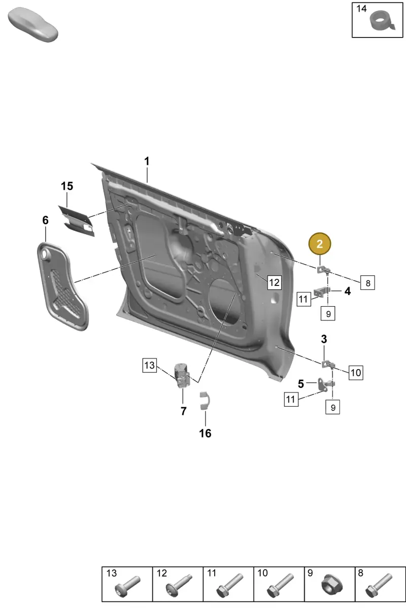 PAD831411 Porsche Hinge Half
