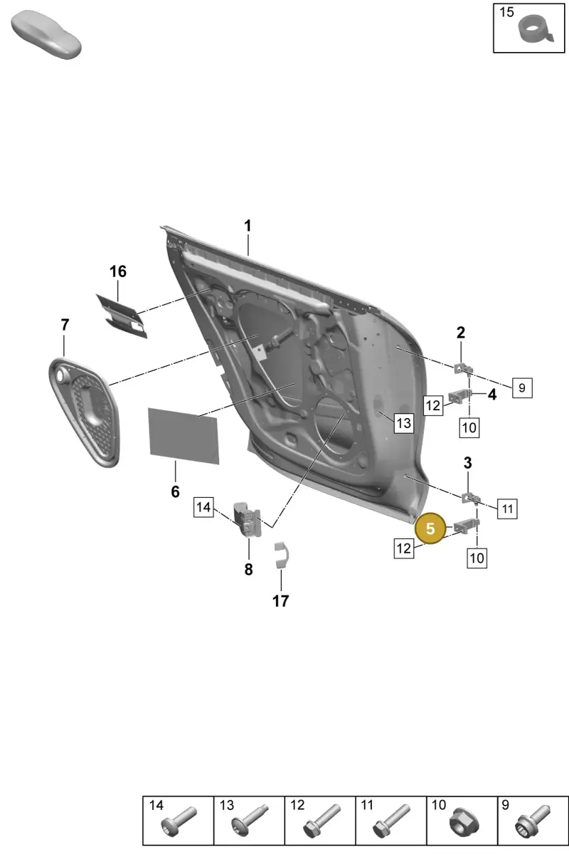 PAD833403 Porsche Hinge Half
