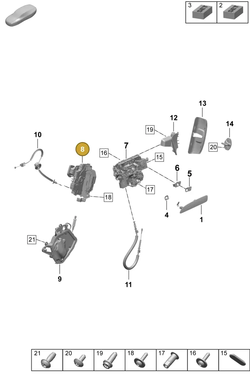 PAD837016B Porsche Door Lock