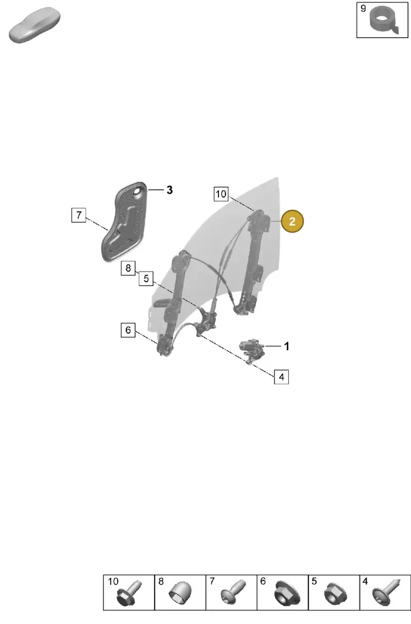 PAD837462A Porsche Window Regulator without Motor