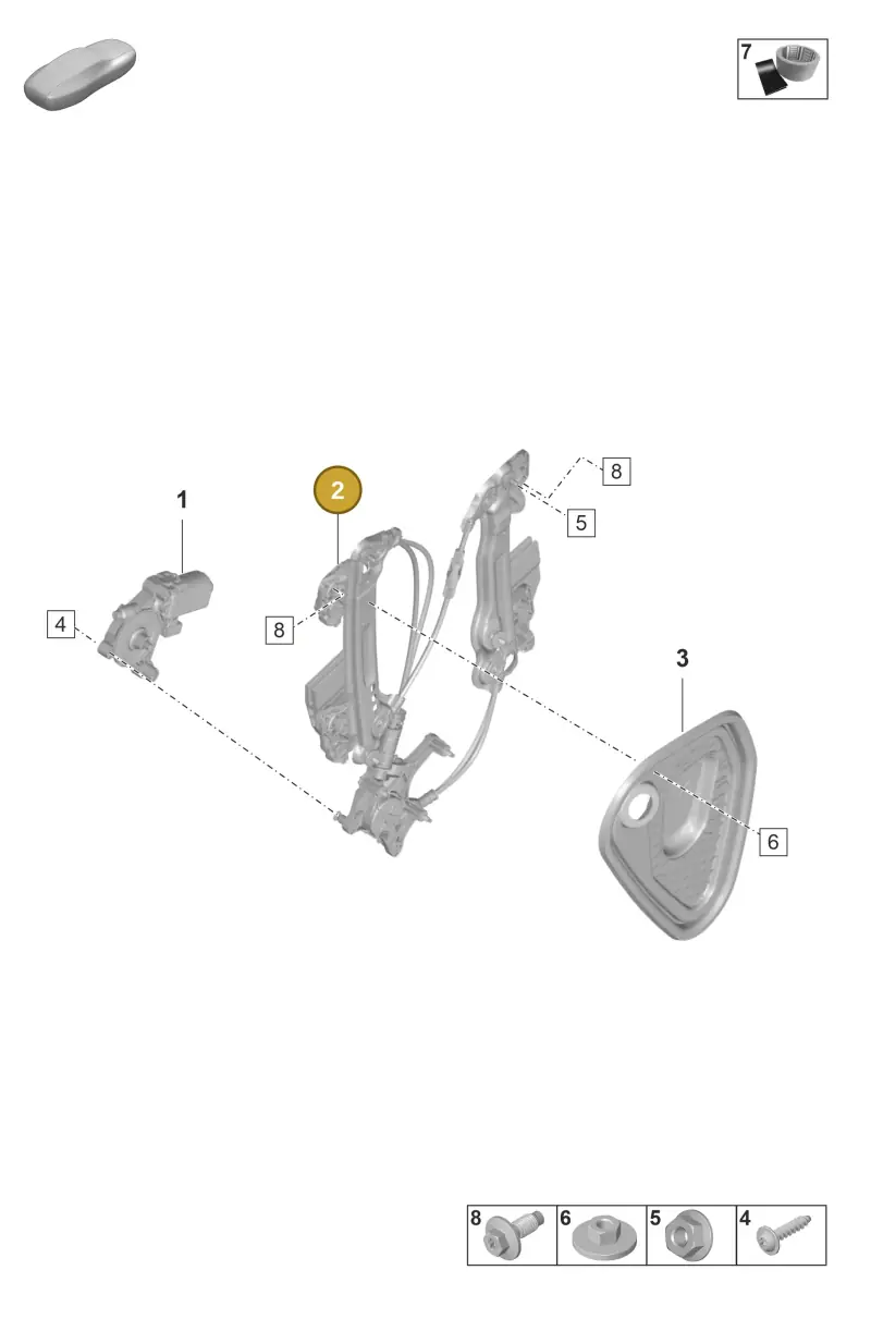 PAD839462A Porsche Window Regulator without Motor