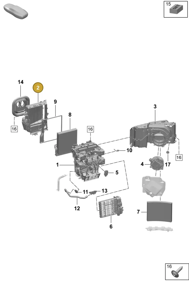 PAD898428 Porsche Evaporator Housing