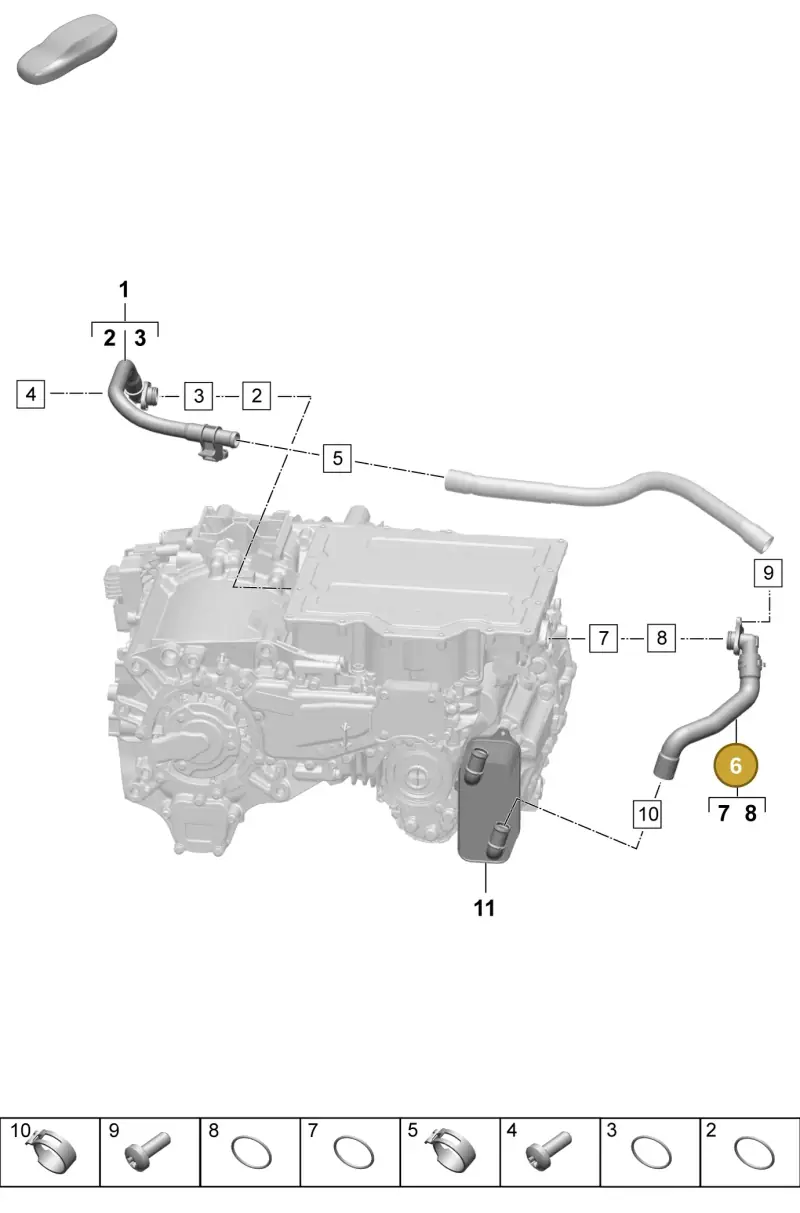 PAD901046A Porsche Coolant Pipe