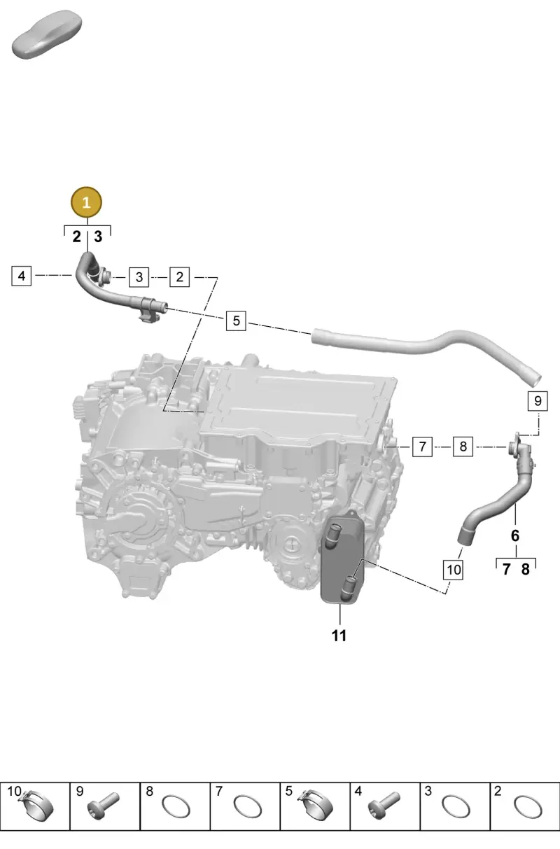 PAD901046 Porsche Coolant Pipe