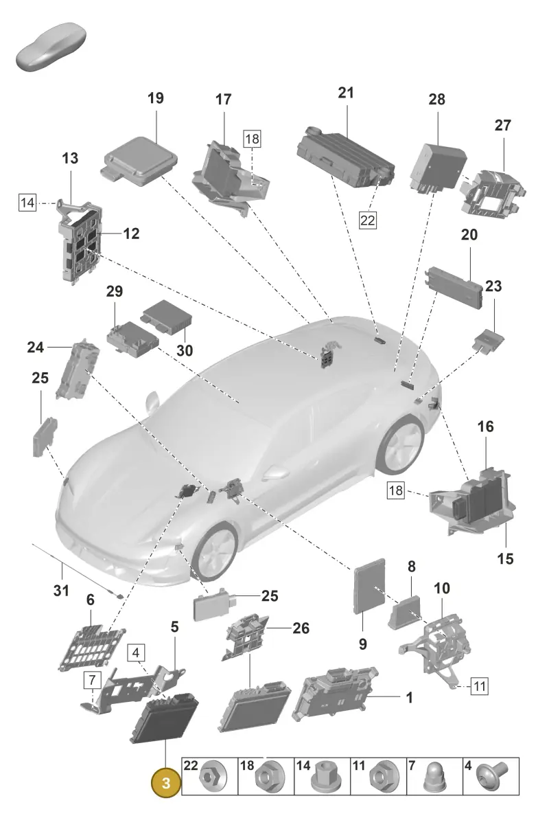 PAD907117 Porsche Control Unit for Driver Assistance Systems