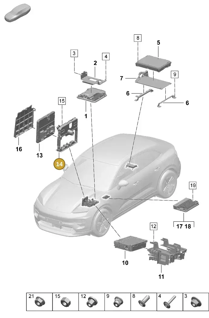 PAD907286A Porsche Retainer for Control Units