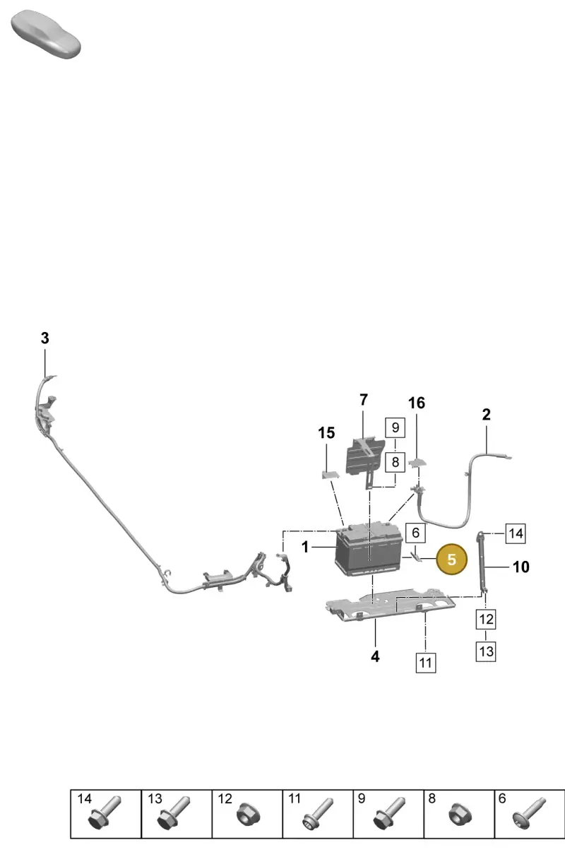 PAD915515 Porsche Clamping Strip for Battery