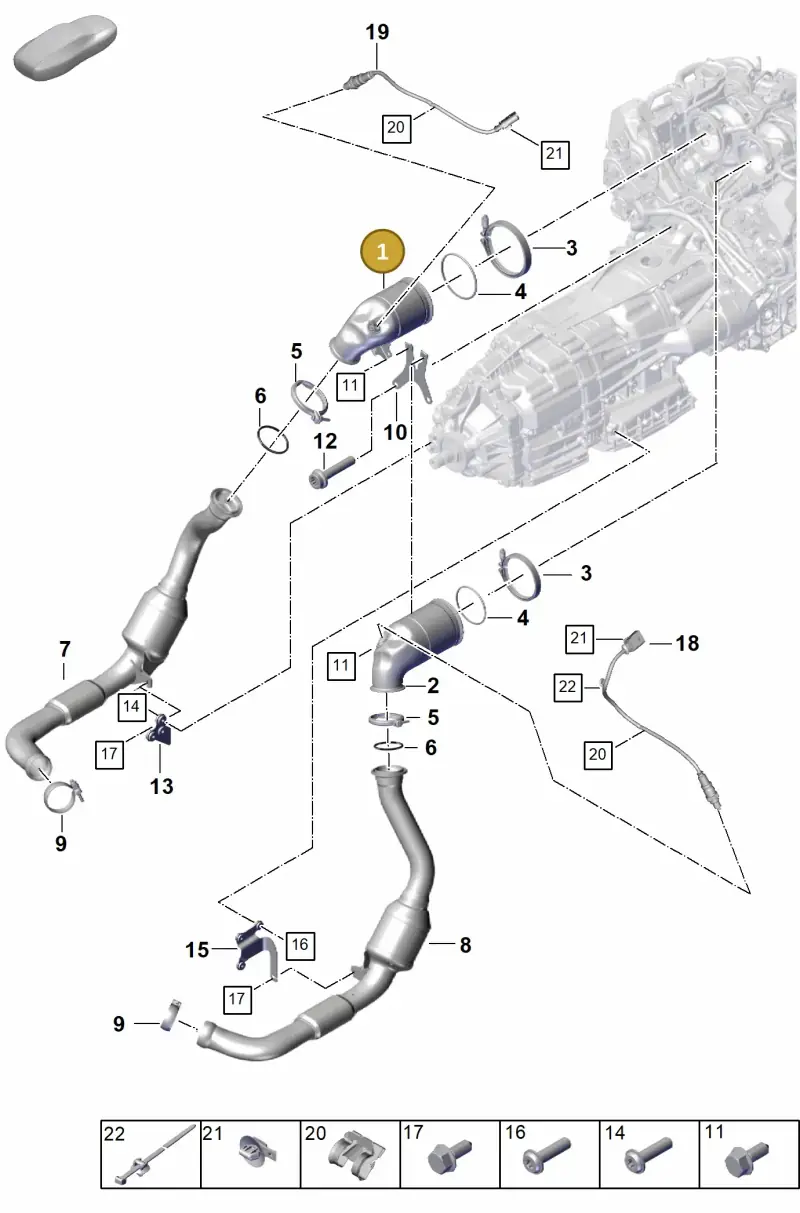 PAE254301X Porsche Catalytic Converter
