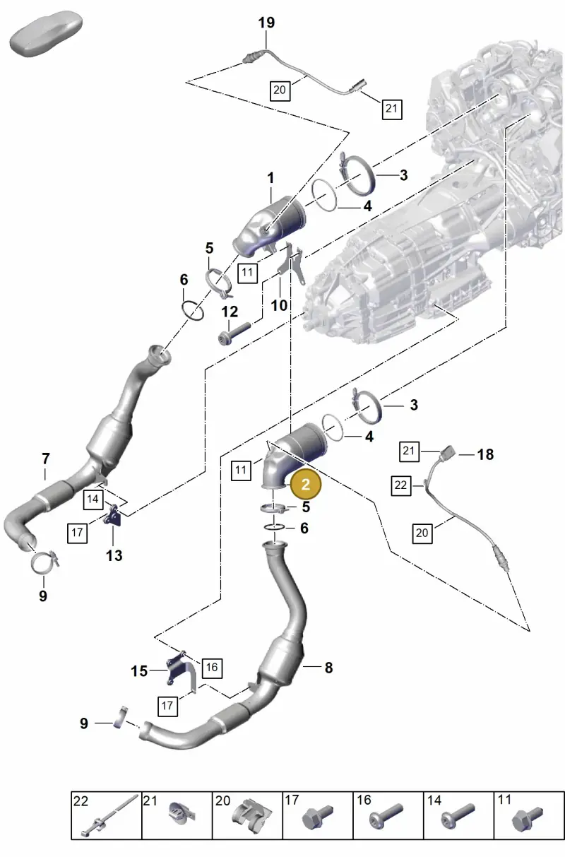 PAE254351 Porsche Catalytic Converter