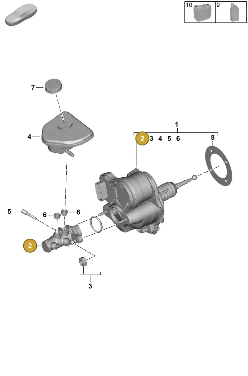 PAE614019A Porsche Tandem Brake Master Cylinder