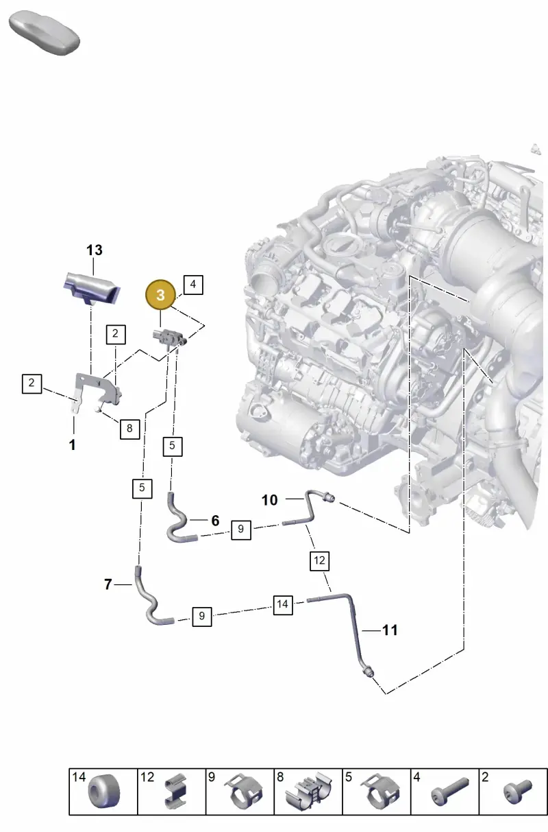 PAE906051D Porsche Pressure Difference Sender
