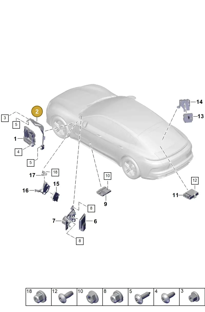 PAE906216 Porsche Retainer for Control Units