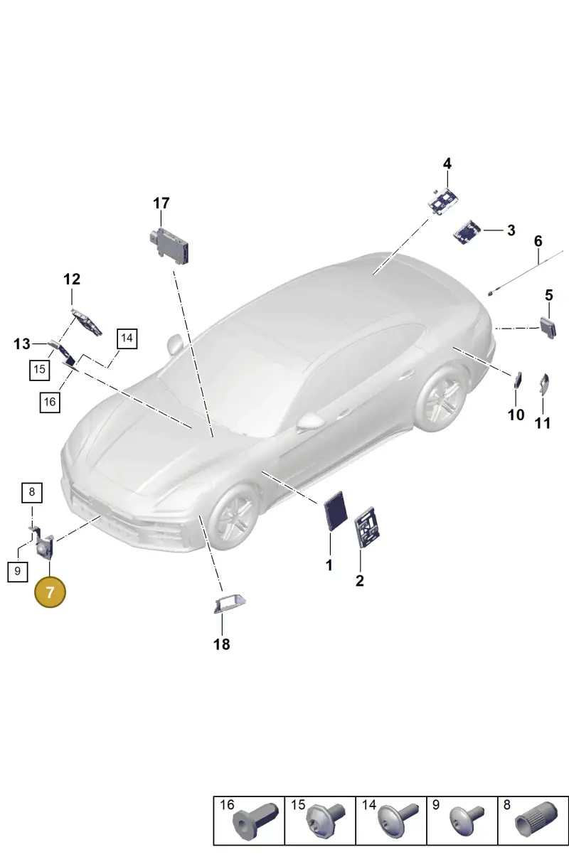 PAE907561 Porsche Control Unit for Distance Regulation