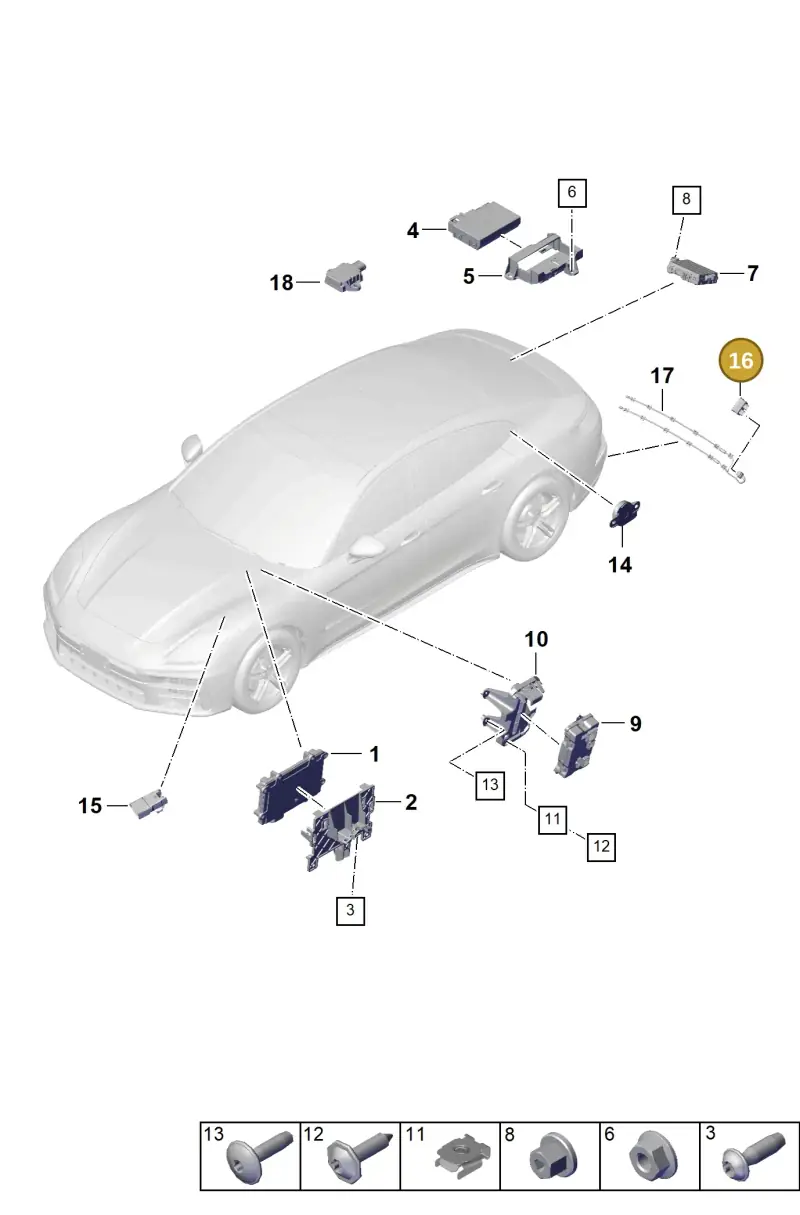 PAE959107 Porsche Control Unit for Opening Boot Lid