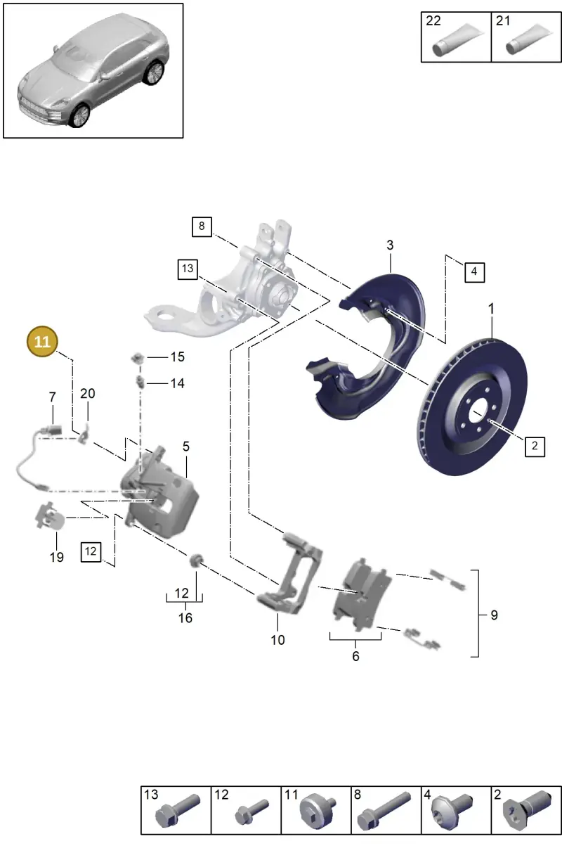 PAF001921 Porsche Balance Weight with Hexagon Bolt