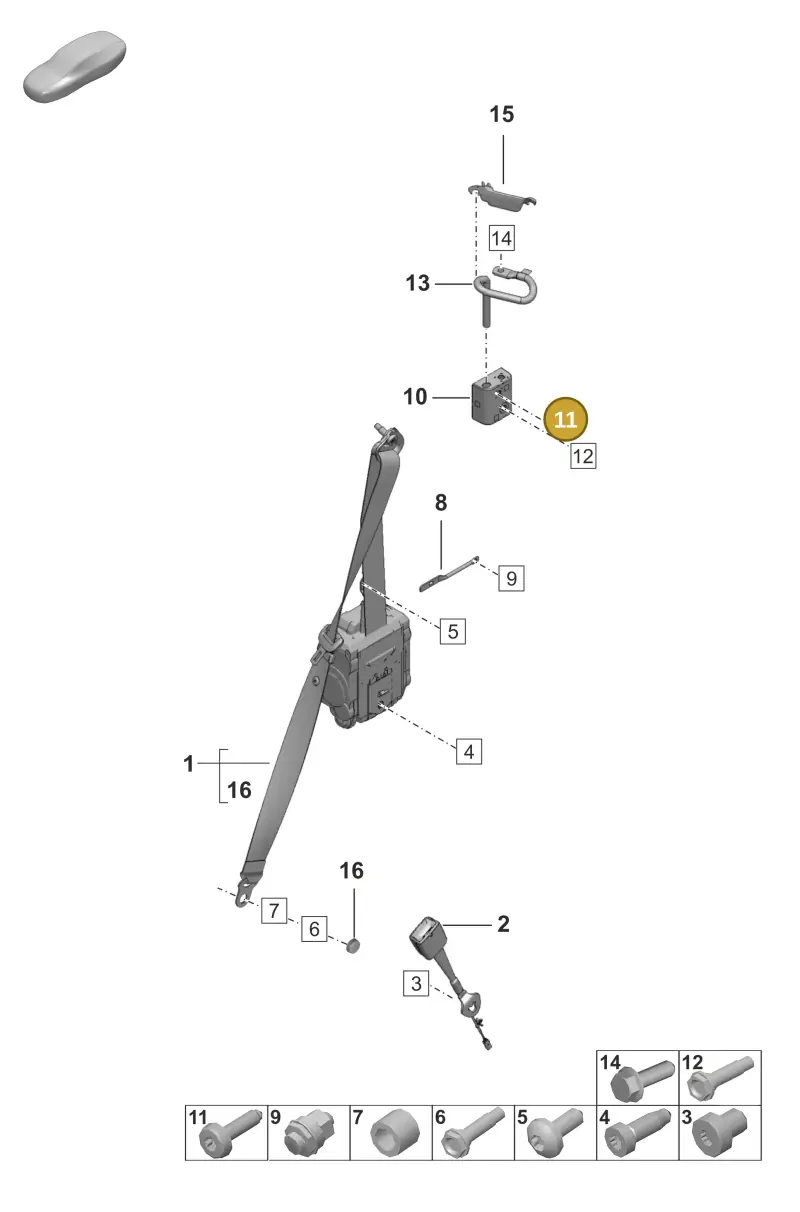 PAF002424 Porsche Hexagon Socket Head Bolt
