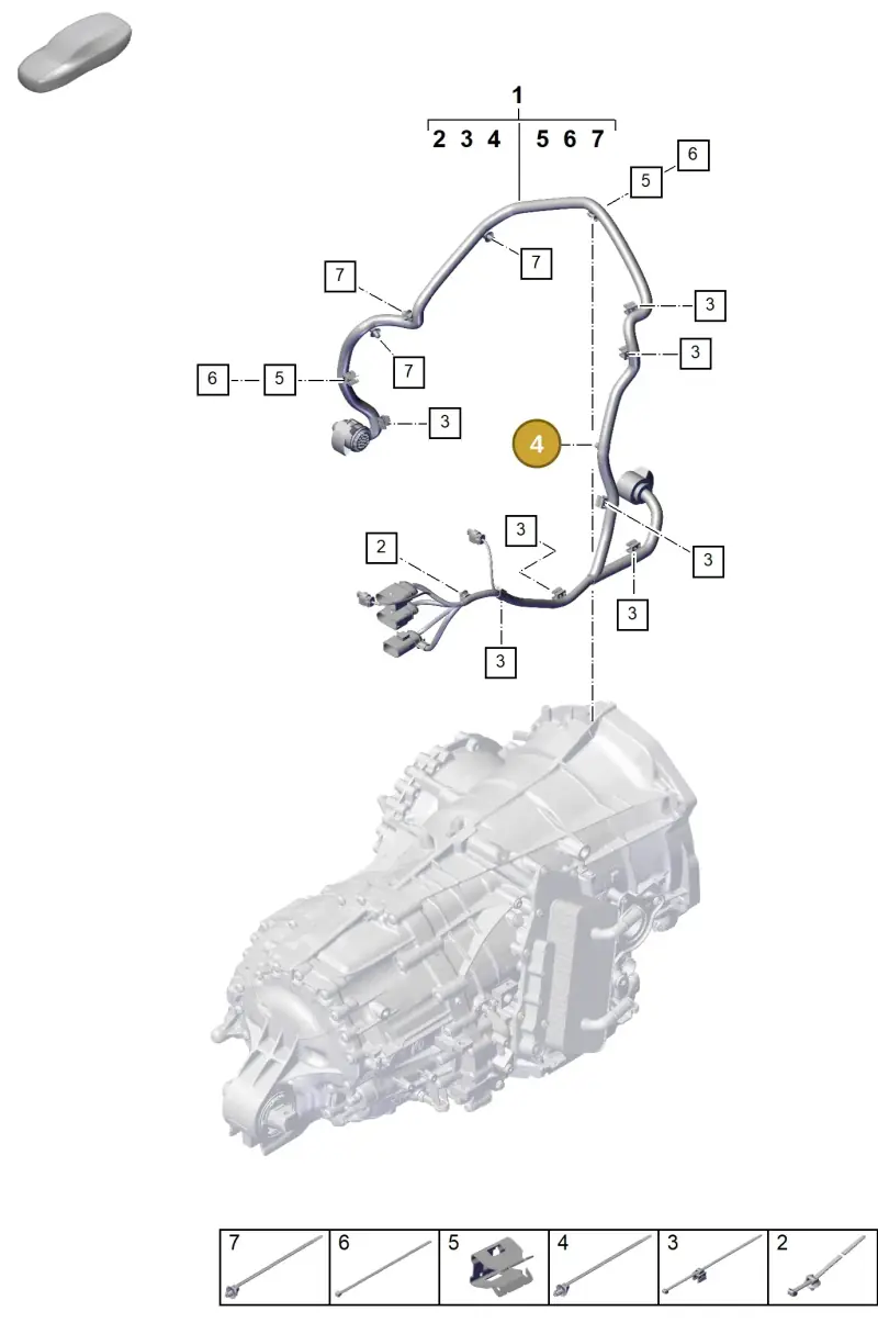 PAF007803 Porsche Cable Ties with Bracket
